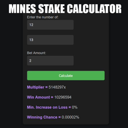 Mines Stake Calculator