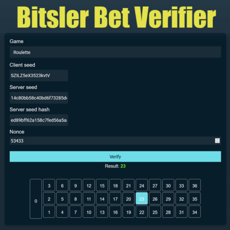 Bitsler Bet Verifier