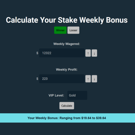 Stake Weekly Bonus Calculator